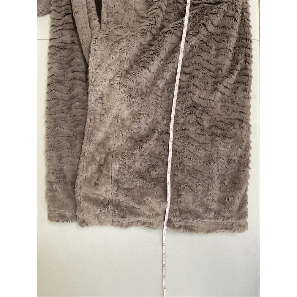 Soma Womens Luxe Plush Robe S/M Chocolate Brown Belt Pockets Bathrobe Cozy